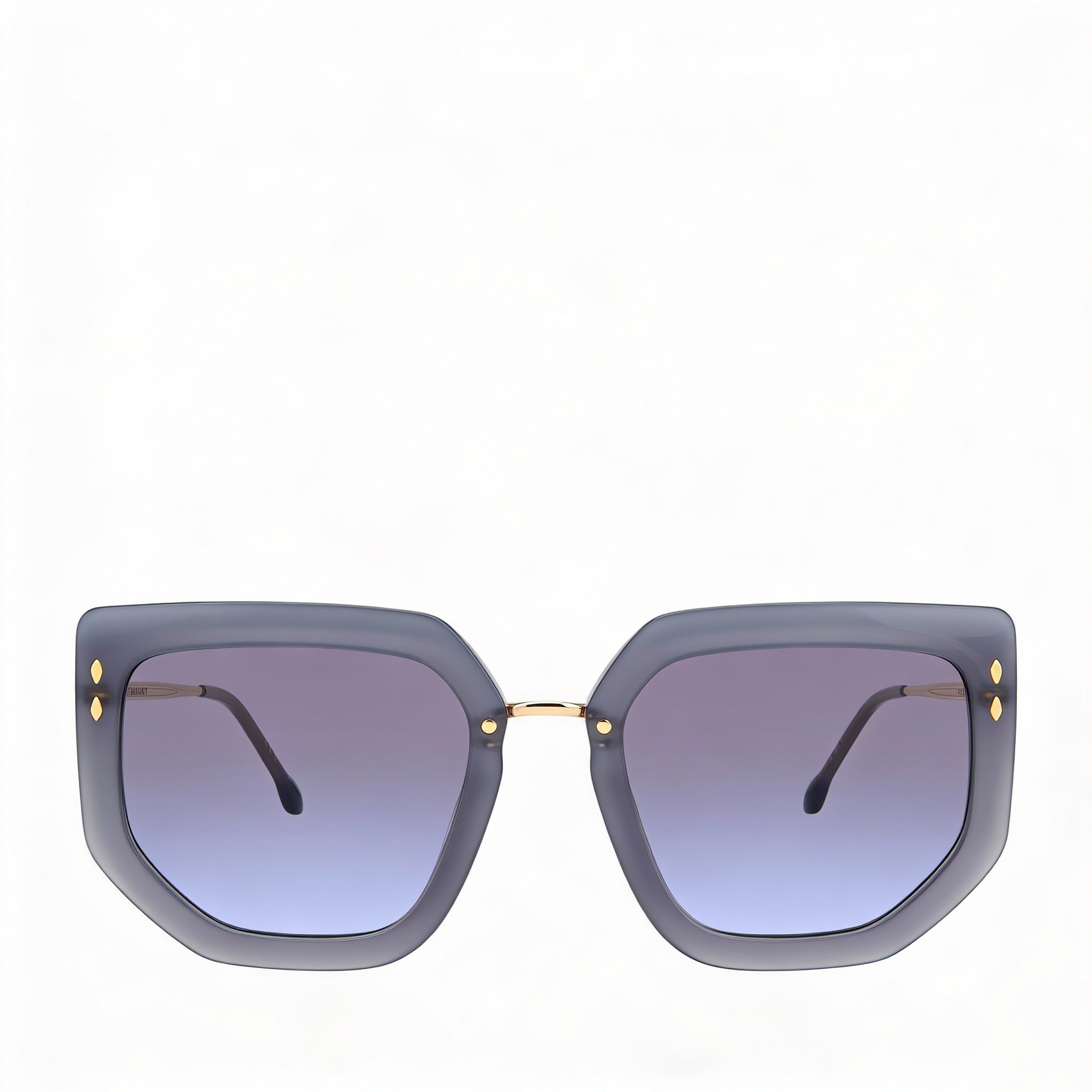 Isabel Marant Windsor Women's Acetate Grey Gold Polycarbonate Non-Polarized Sunglasses 55mm Lens Width, Photo 2