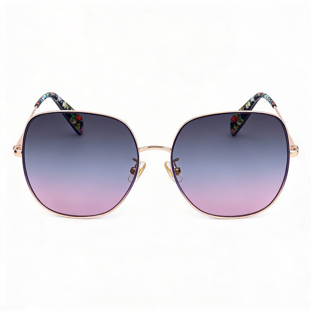 Gafas de sol Kate Spade New York Seasonal para mujer, con montura metálica, diseño azul y protección UV, lentes de doble tono azul melocotón de 59 mm