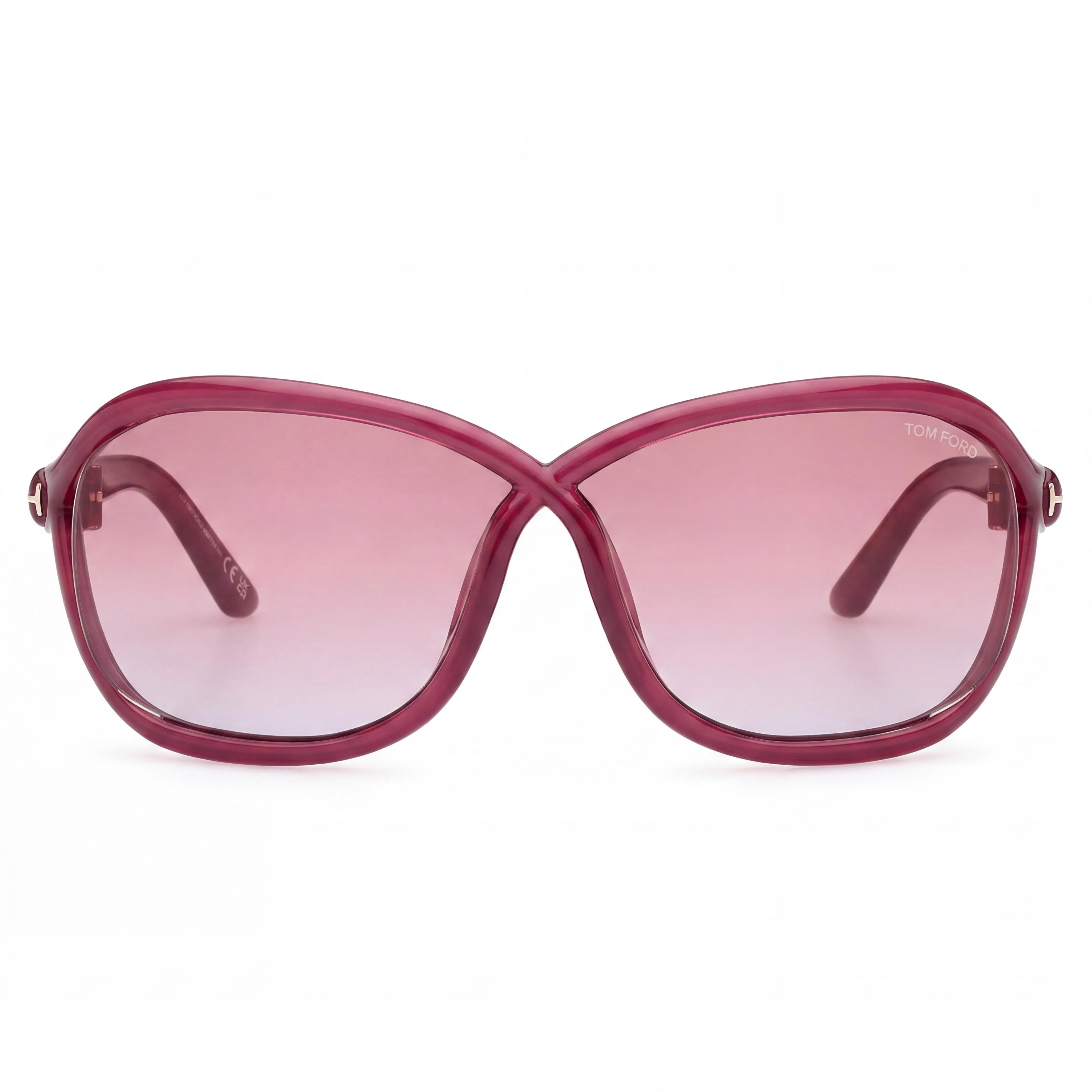 Tom Ford FT1069 Classic Women's Multi-coloured Plastic Frame Sunglasses with Gradient or Mirror Violet 100% UV Protection, Photo 2
