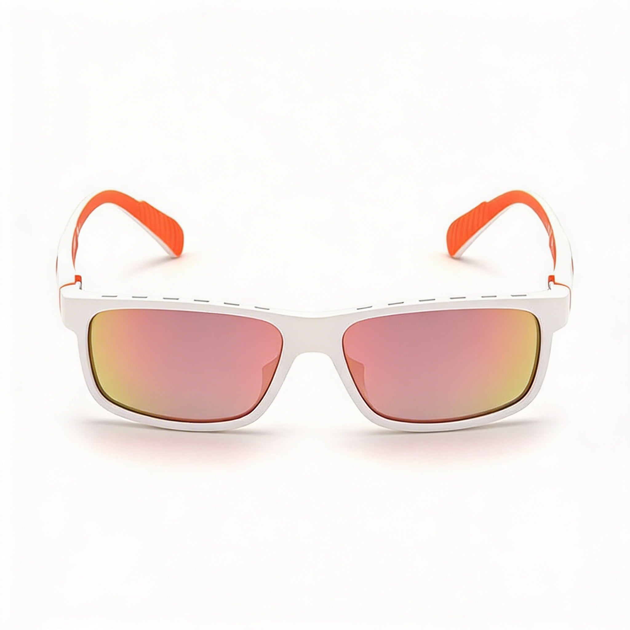 Gafas de sol Adidas deportivas contemporáneas para hombre, montura completa de plástico blanco con espejo rojo y protección UV, 58 mm, Photo 2