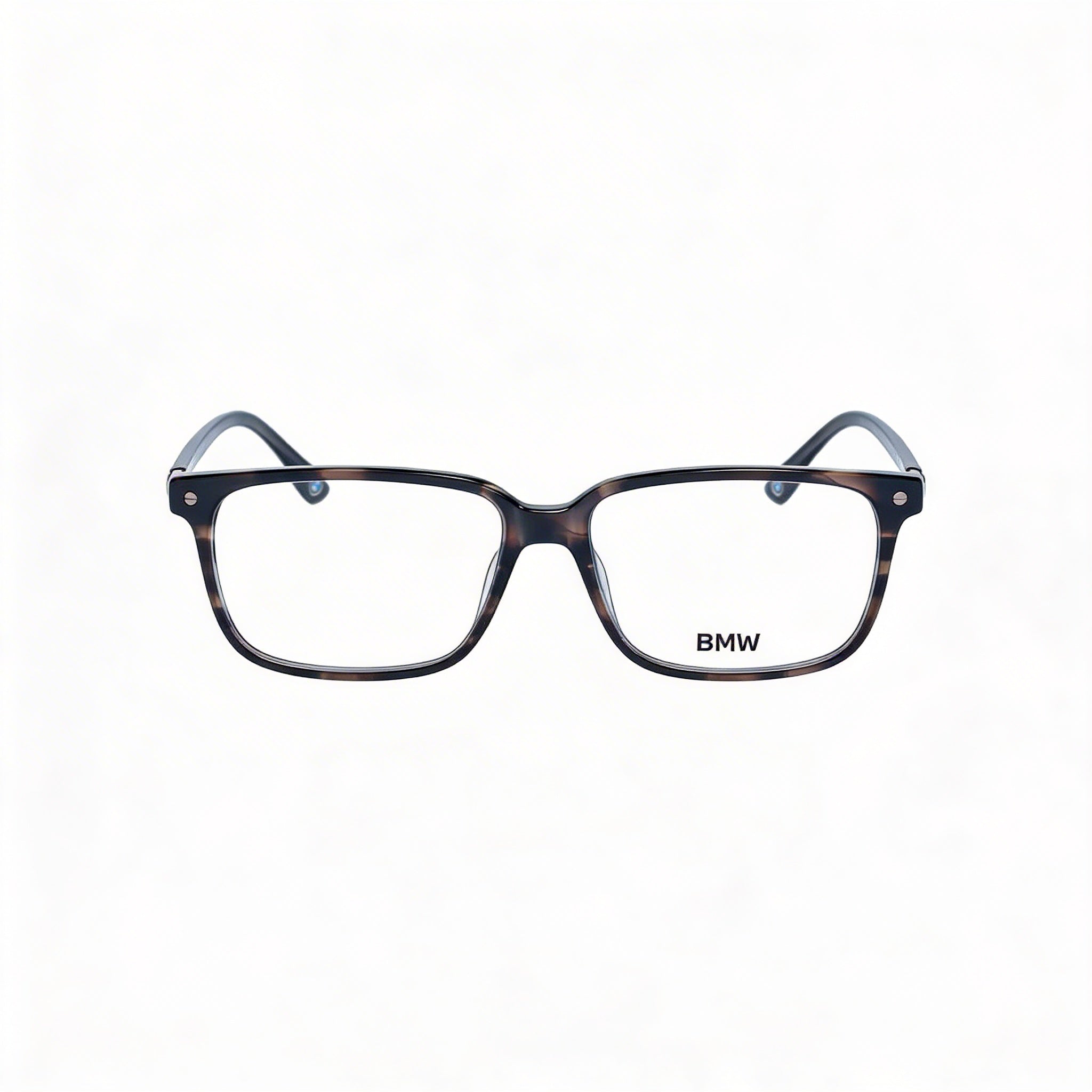 BMW Casual Collection Men's Gray Plastic Full-Rim Rectangle Eyeglasses with Transparent Lenses, Size 56-15-145mm, Photo 1