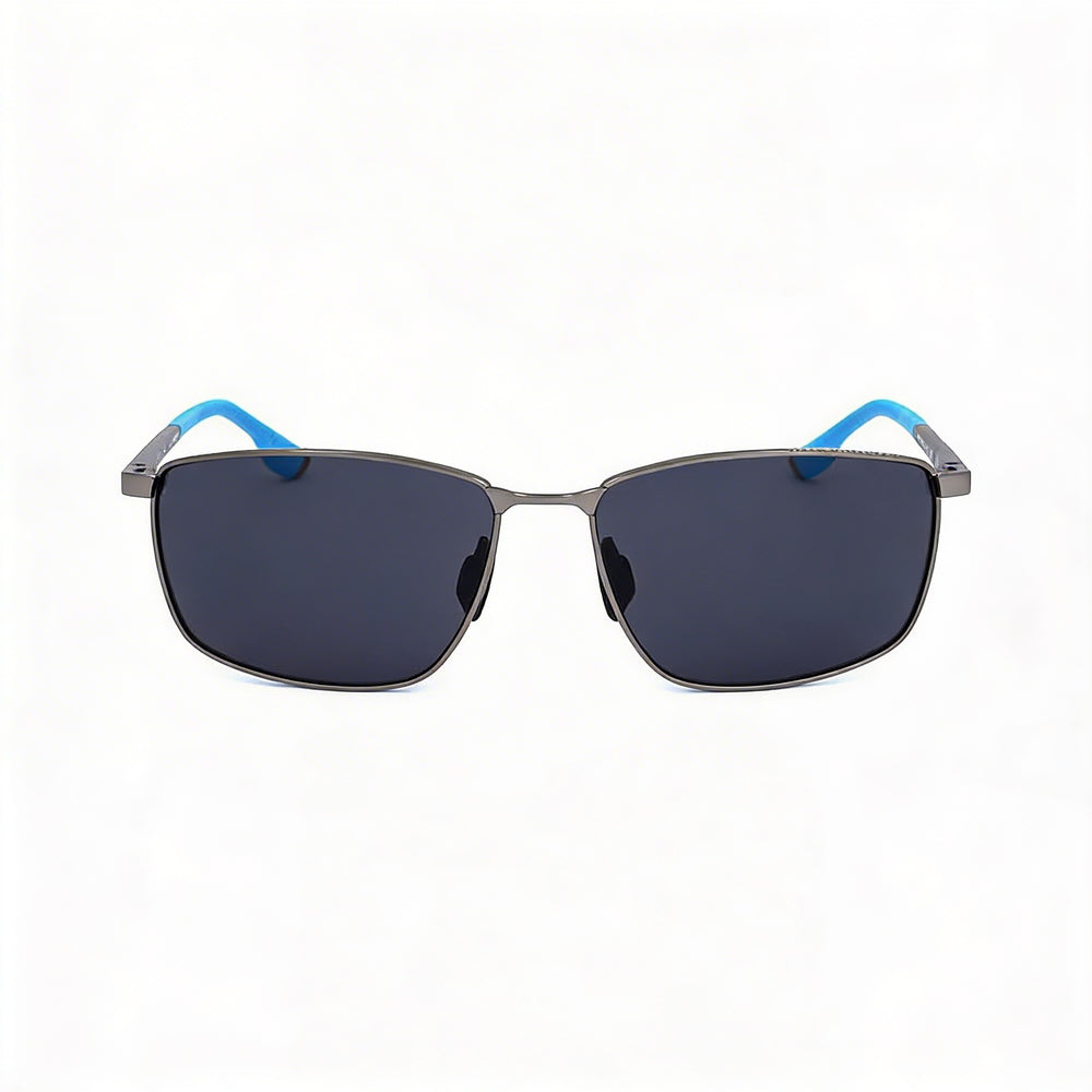 Under Armour Sports Sunglasses Men’s Stainless Steel Matte Ruthenium Blue Grey Lens UV Protection 60mm