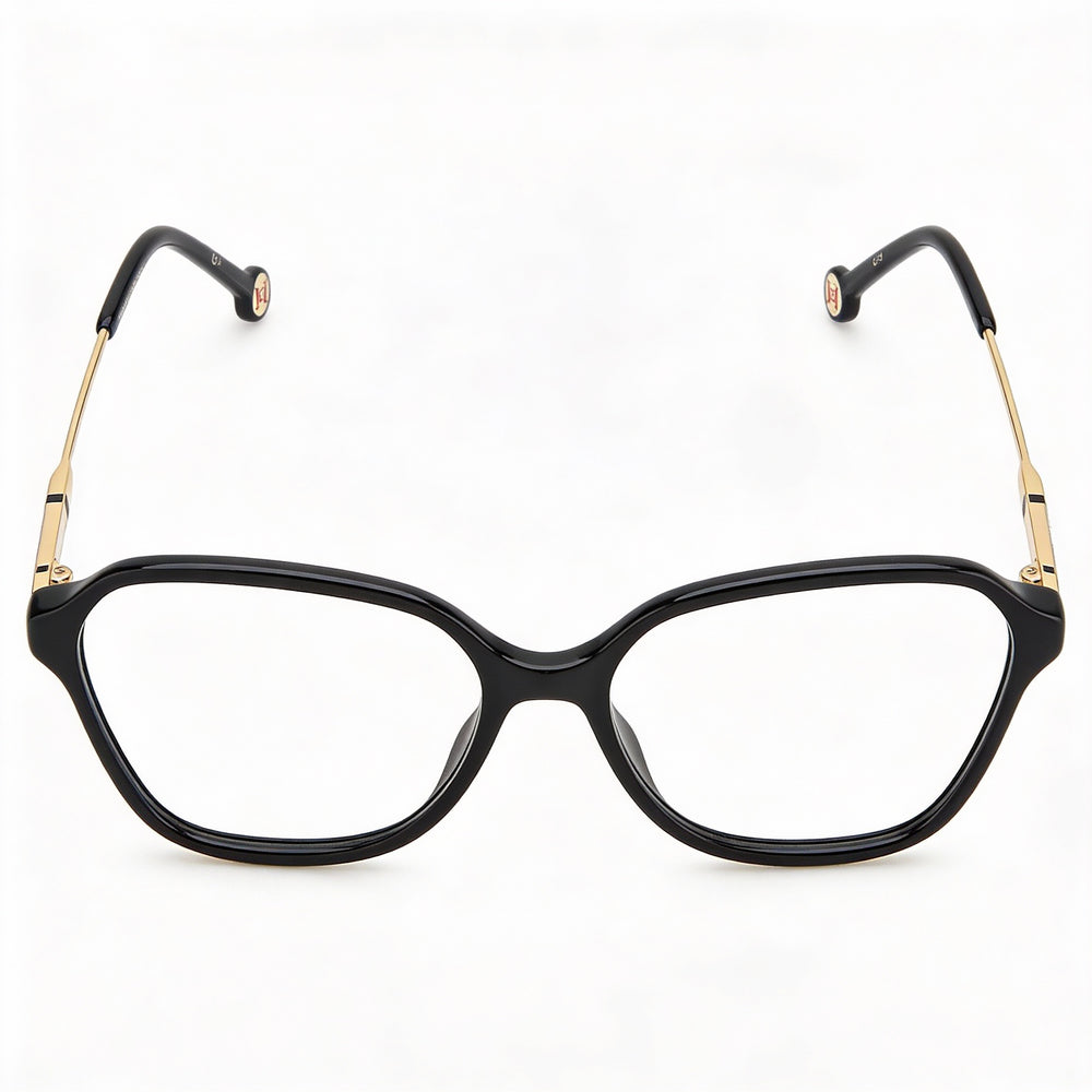 Gafas Carolina Herrera HER 0117 de estilo moderno con montura cuadrada de acetato negro y lentes negras 55-16-145
