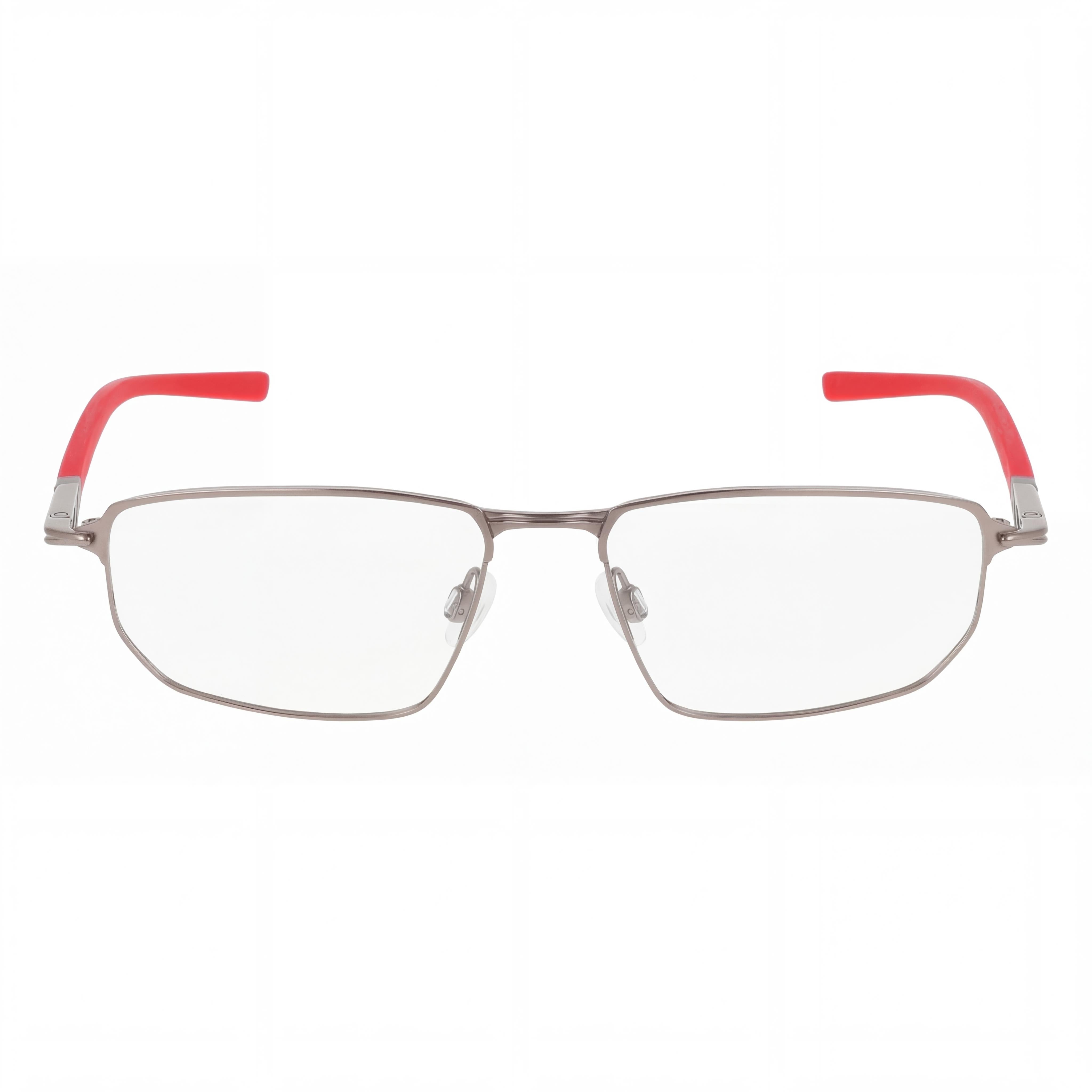 Nike Men's 6067 Metal Eyeglasses, Satin Gunmetal University Red, 55mm, Photo 2