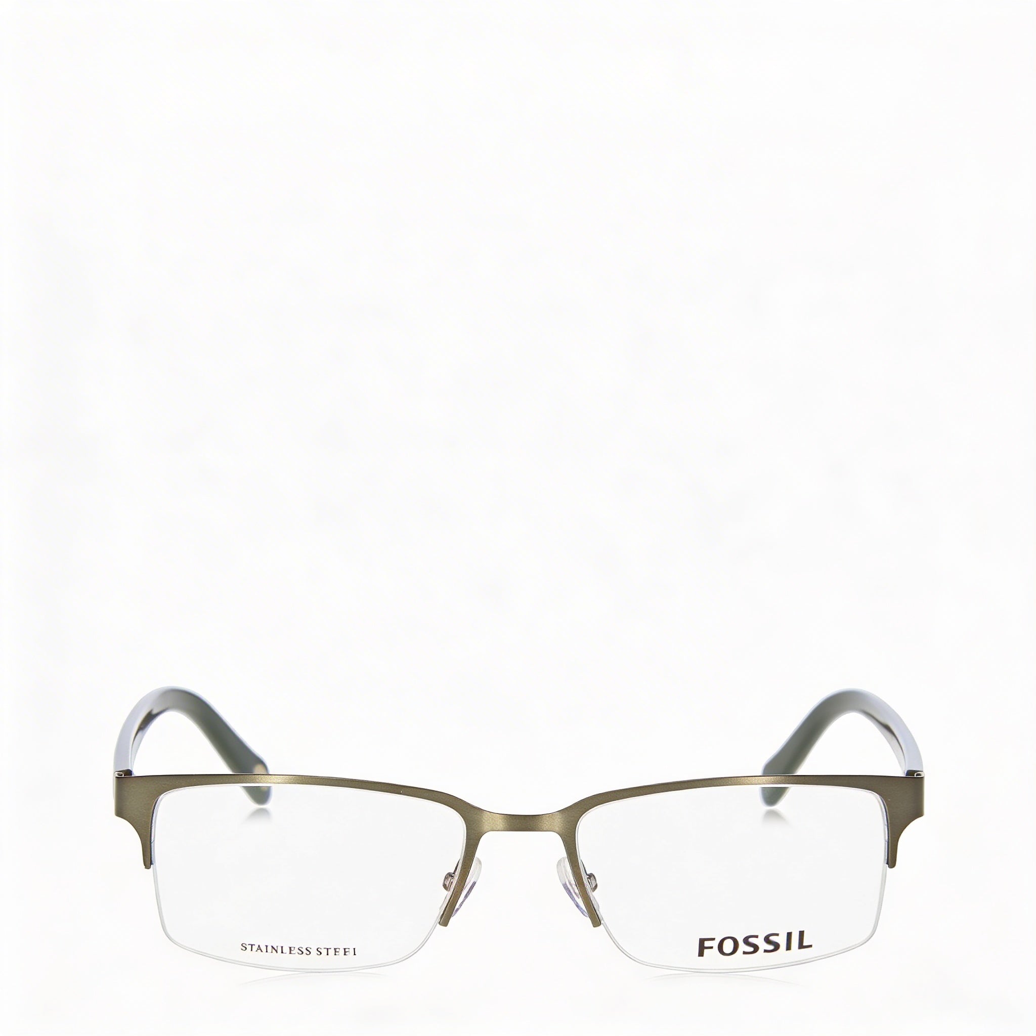 Gafas de sol Fossil Fos 6024 para hombre, de acero inoxidable, semimate, verde rutenio oscuro, policarbonato, 55 mm, Photo 1