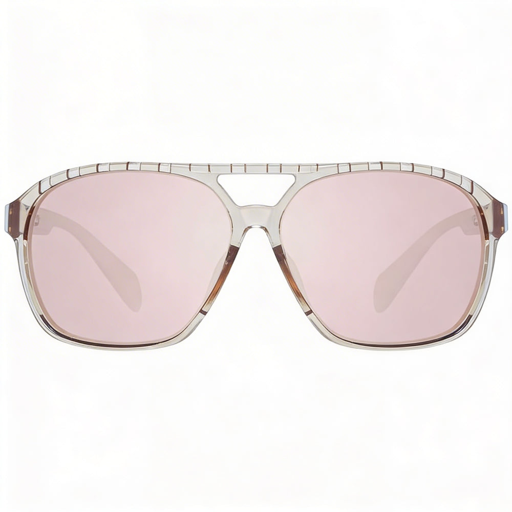 Adidas Classic Women's Plastic Sunglasses Shiny Light Brown Frame Brown Mirror Gradient Non-Polarized UV400 62mm