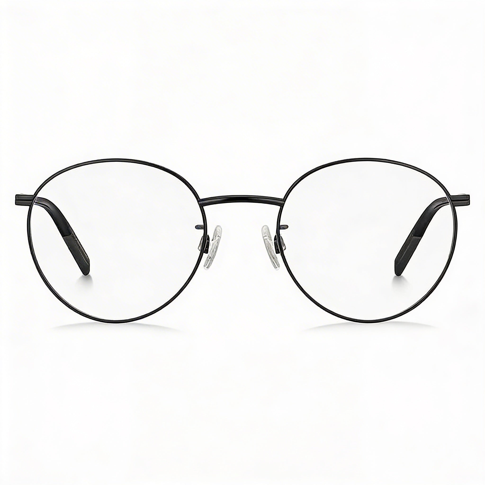 Gafas redondas unisex Tommy Hilfiger Modern con montura de acero inoxidable, negro mate, 50 mm de ancho de lente, Photo 1