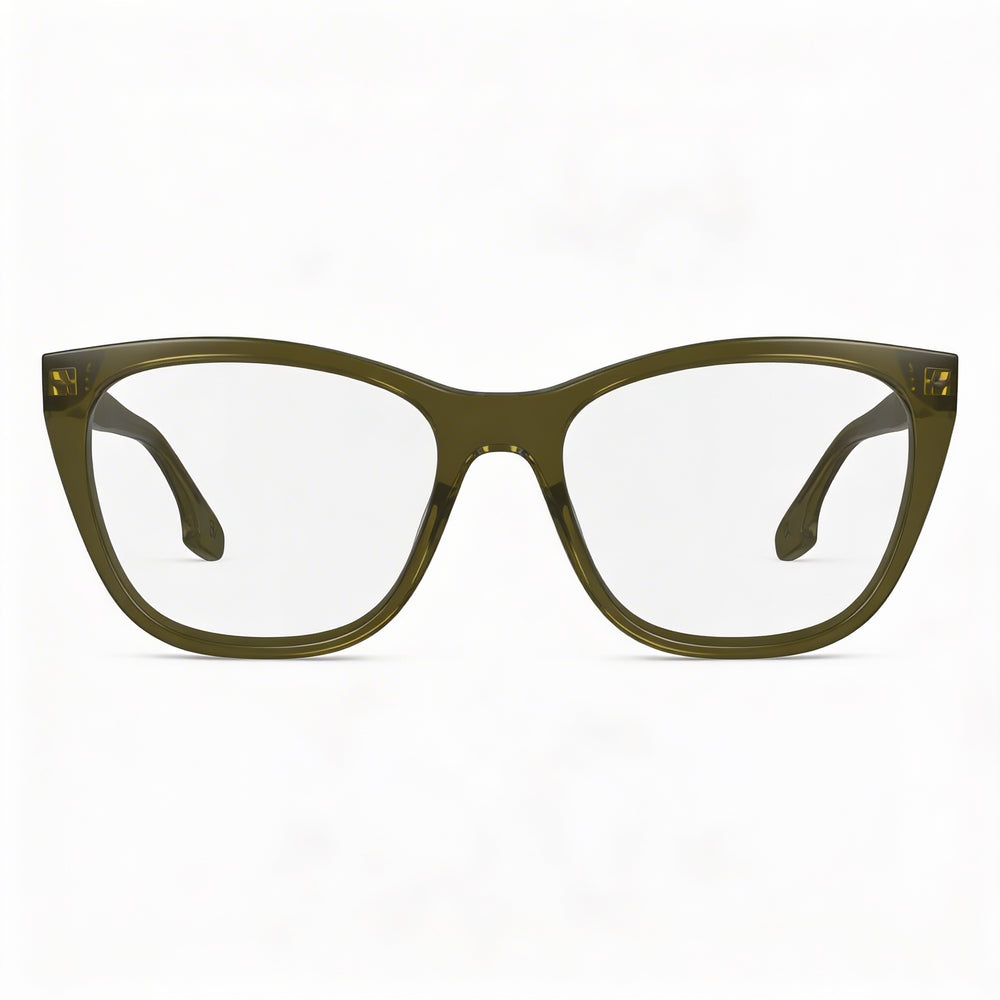 Victoria Beckham VB2665 Women's Olive Acetate Frame Glasses, Featuring Multicoloured Composite Lenses