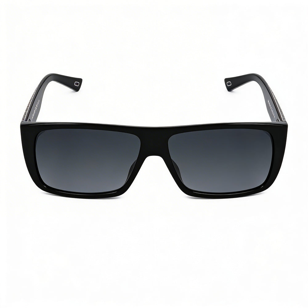 Gafas de sol Marc Jacobs Marc096/S para mujer, cuadradas, de plástico, no polarizadas, color negro, con lentes degradados en gris oscuro y protección UV 400, 57 mm