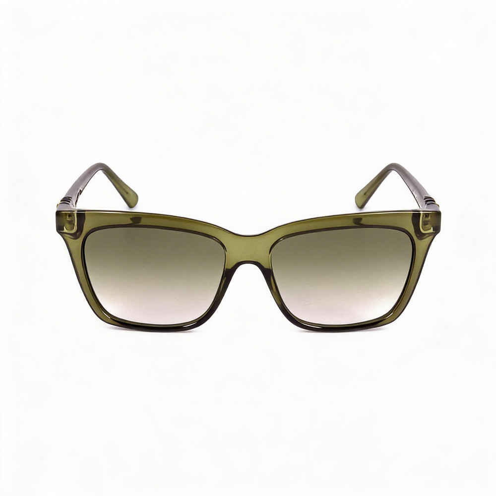 Ferragamo Sf1027s Unisex Full Rim Square Plastic Green Gradient Frame Green Lens Eyewear 55mm