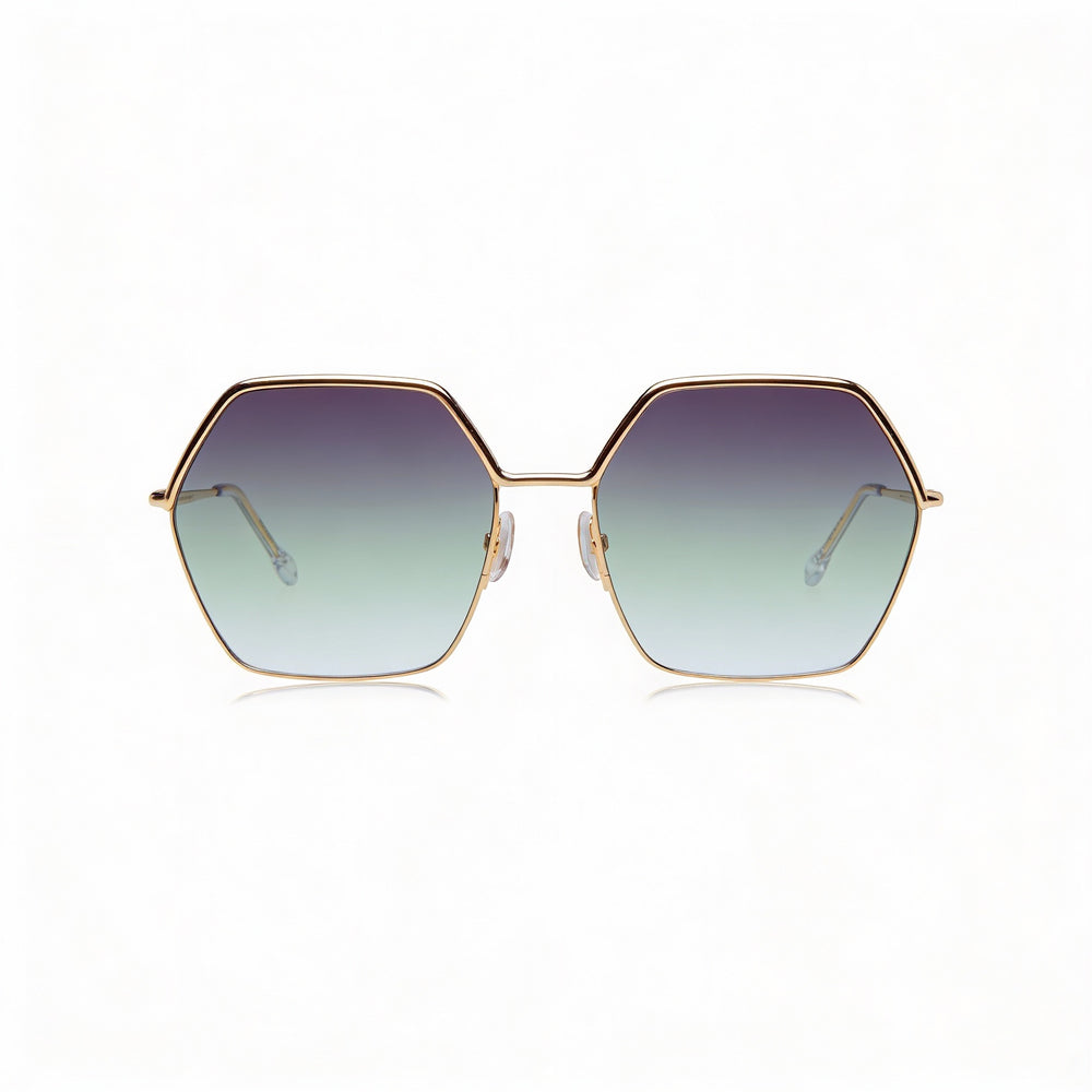 Isabel Marant Thin Metal Edgy Women's Rose Gold Grey Stainless Steel UV Protected Sunglasses 59mm