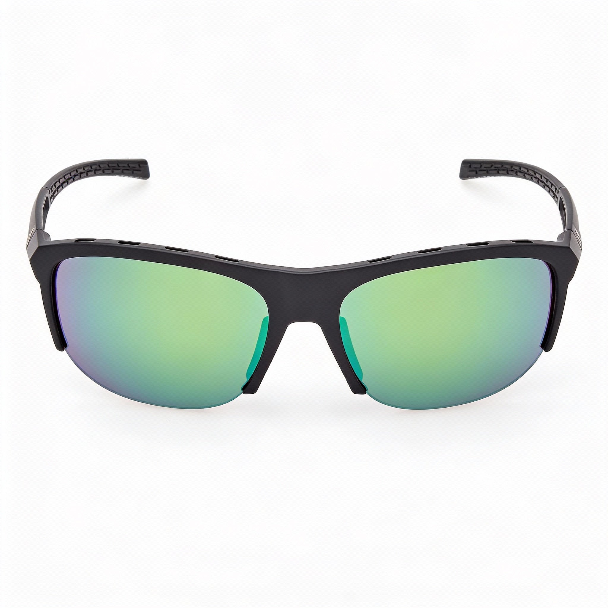 adidas Comtemporary Men's Matte Black Plastic Frame Green Mirror Lenses UV Protection Sunglasses 66mm, Photo 2