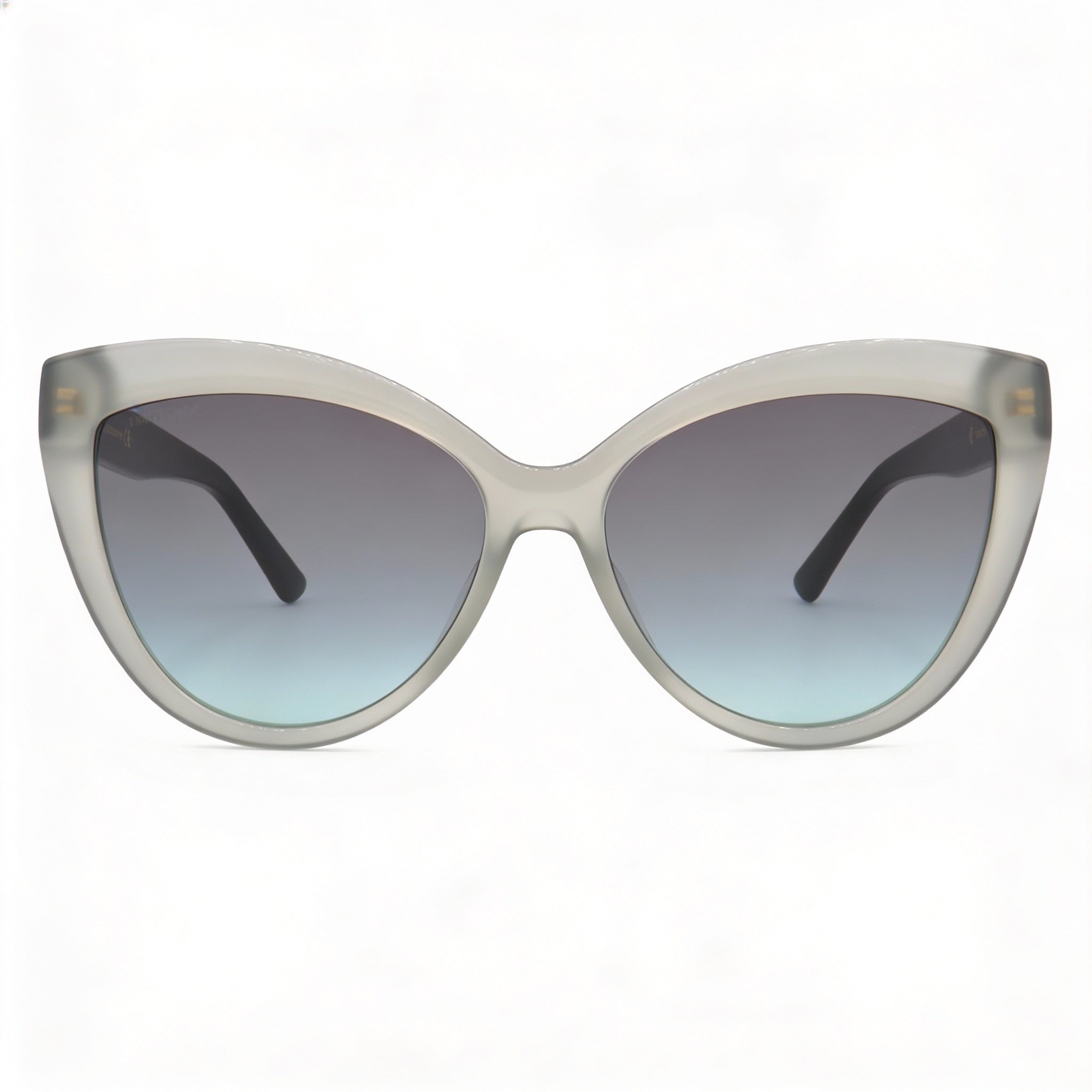 Gafas de sol Jimmy Choo Sinnie/G/S Cat Eye para mujer con montura de acetato verde grisáceo y lentes degradadas en gris verdoso de 57 mm, Photo 2