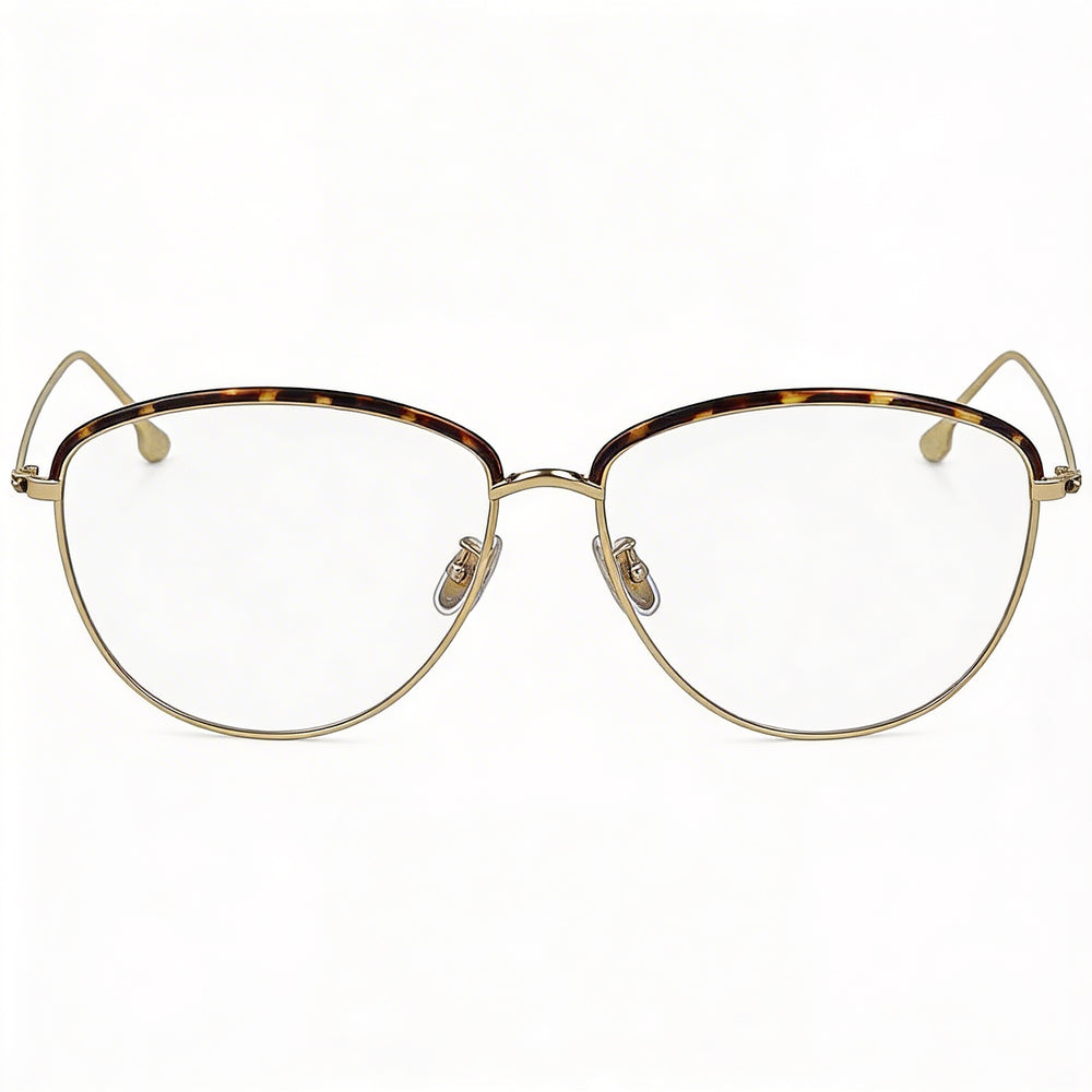 Gafas Victoria Beckham VB2100 para hombre, montura metálica de policarbonato color carey dorado, lentes de 58 mm de ancho