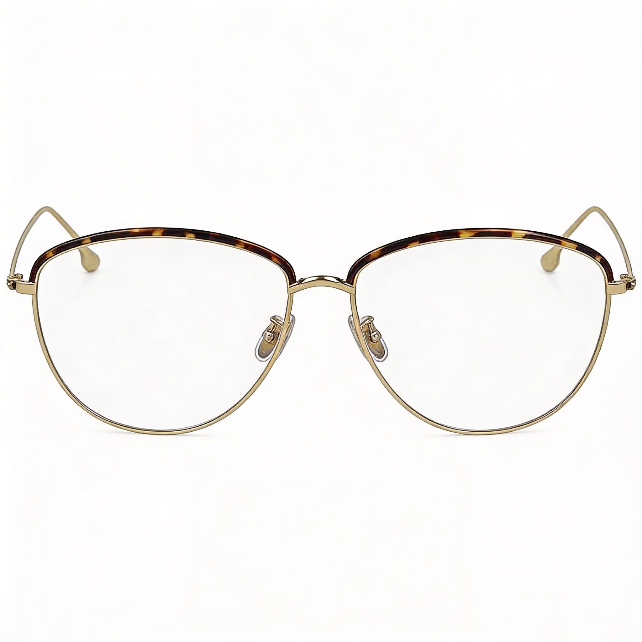 Victoria Beckham Vb2100 Men's Gold Tortoise Metal Frame Polycarbonate Eyewear, 58mm Lens Width, Photo 2