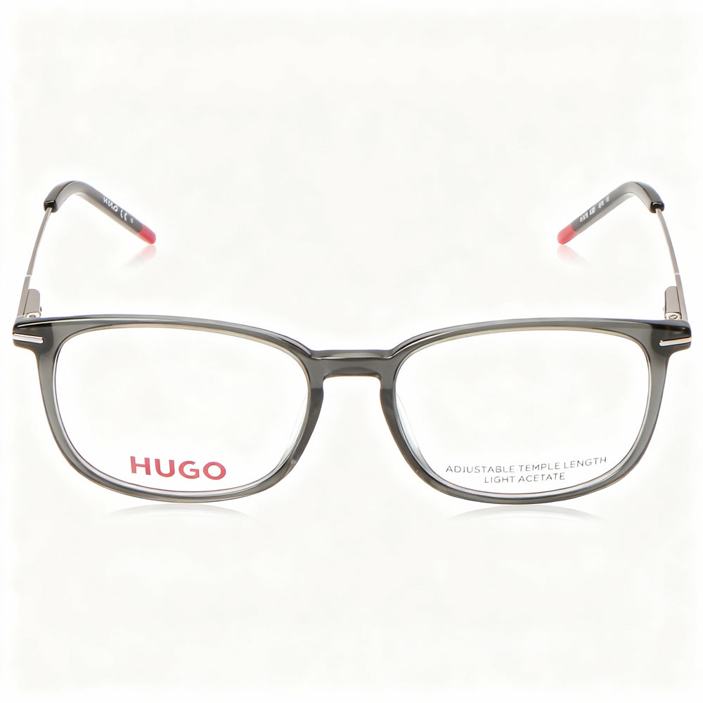 Gafas unisex modernas HUGO con montura de magnesio gris y lentes de policarbonato no polarizadas de 52 mm