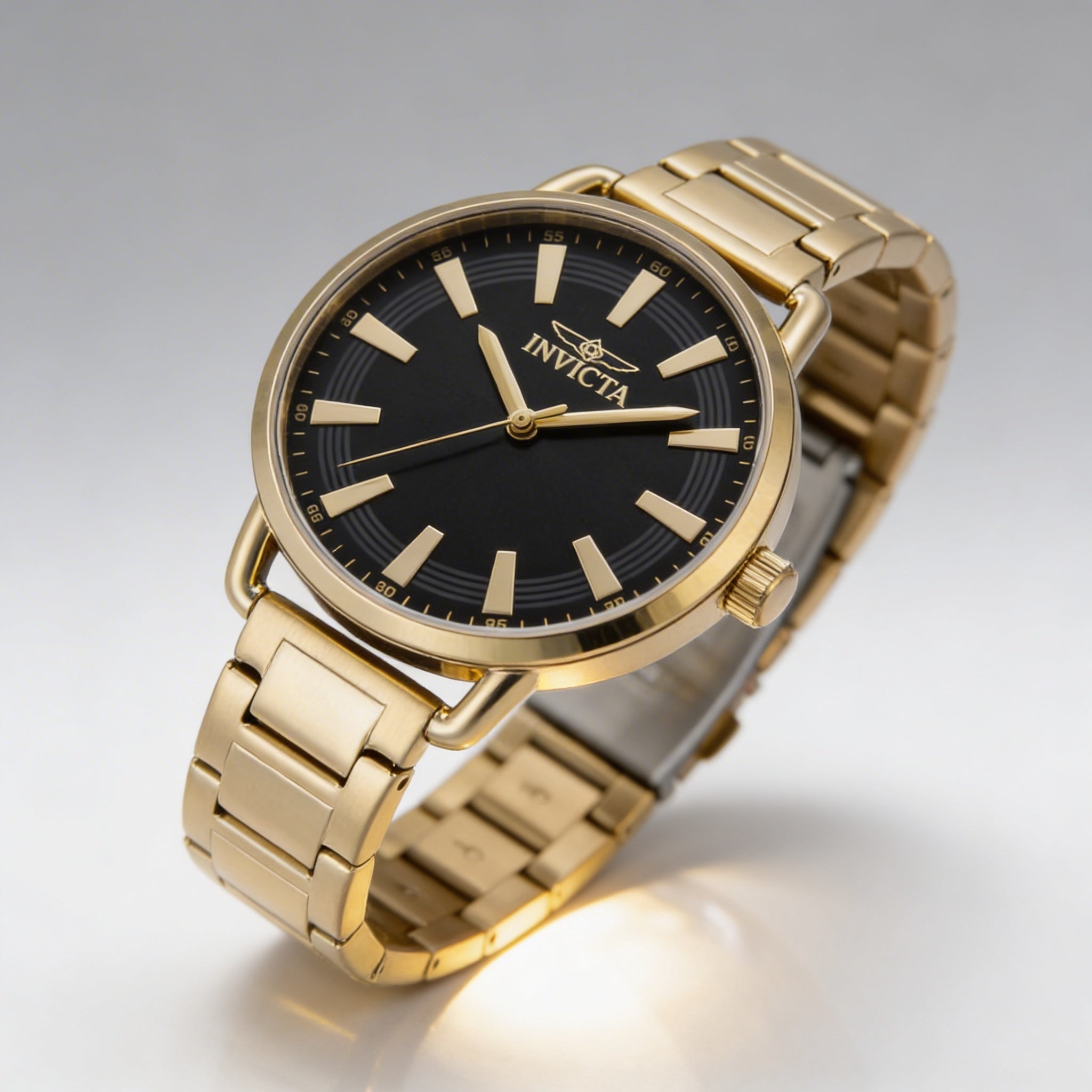 Invicta Women's Wildflower 47322 Gold Black Dial Quartz Water Resistant Scratch Resistant Bracelet Watch 38mm