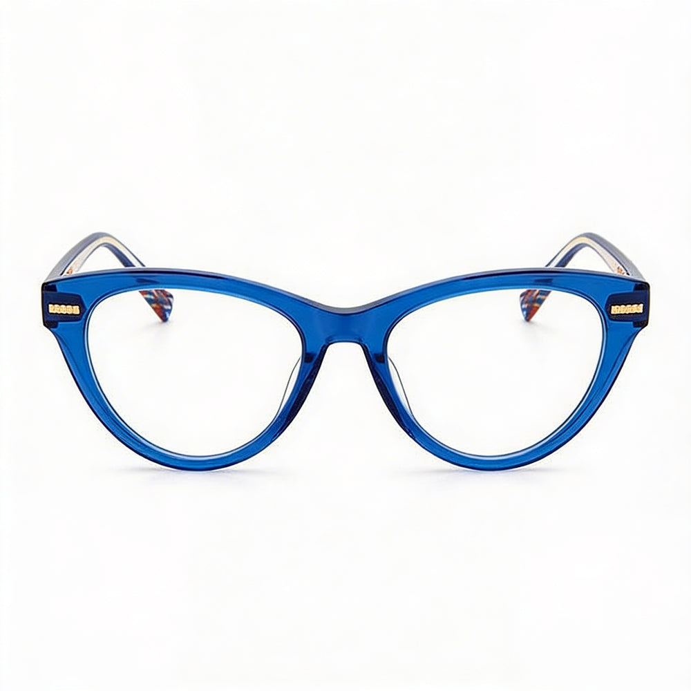 Gafas de sol Missoni MIS 0073 para mujer con montura de acetato azul y lentes azules, ancho de lente de 51 mm