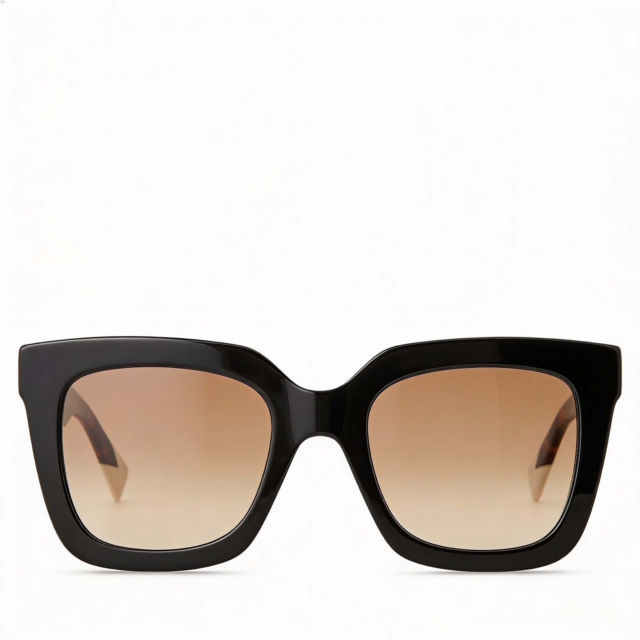 Gafas de sol Missoni Classic de mujer, marrones con montura de acetato negro sombreado, lentes negras cuadradas con protección UV, 52 mm, Photo 2