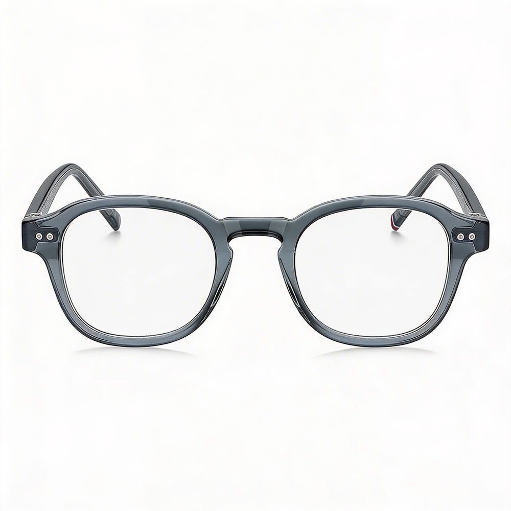 Tommy Hilfiger Gafas Modernas para Hombre Grises de ECO ACETATO No polarizadas de 48mm
