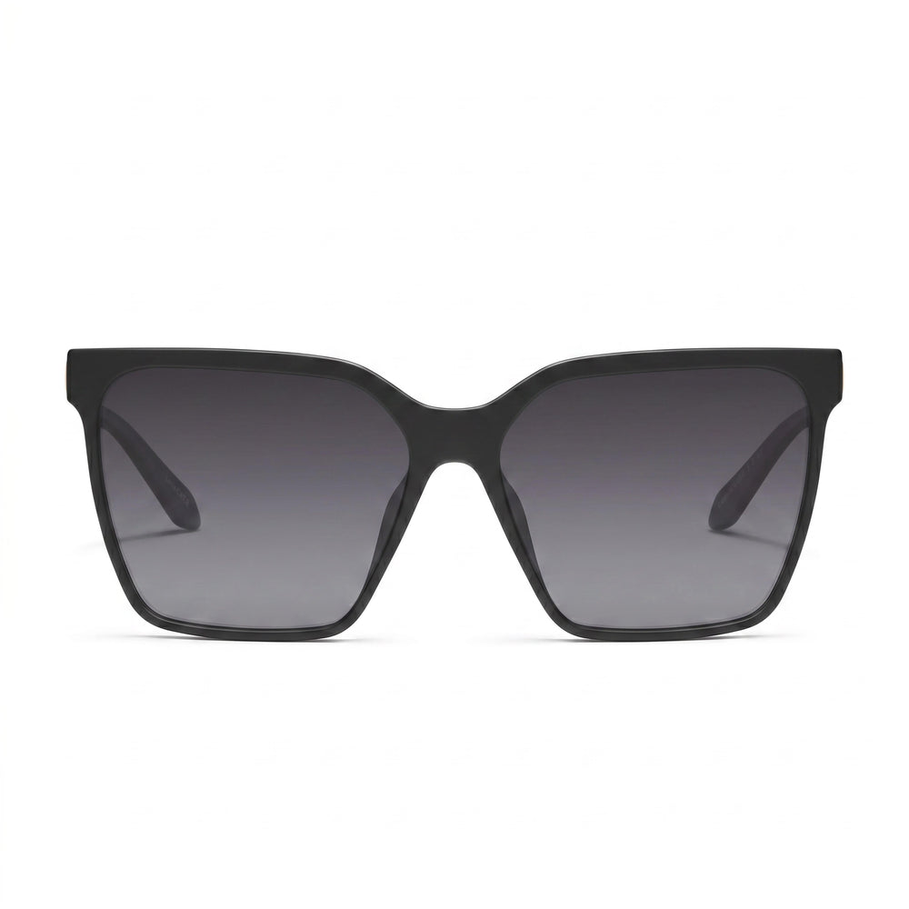 QUAY AUSTRALIA Level Up Remixed Gafas de Sol Polarizadas para Mujer con Montura Combinada Negra Mate y Lente Ahumada 149mm