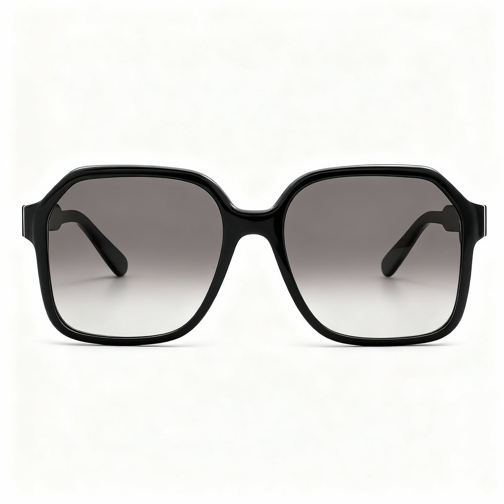 Salvatore Ferragamo SF1069S Women's Black Acetate Square Grey Gradient Non-Polarized Sunglasses 56mm