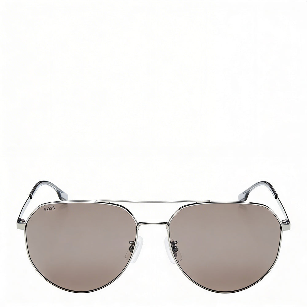 Hugo Boss Tech & Innovation Unisex Pilot Stainless Steel Ruthenium UV Protected Sunglasses 61mm