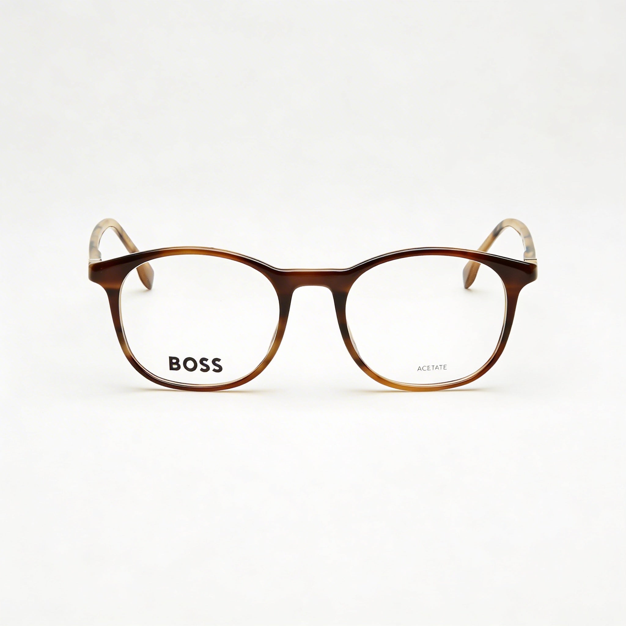 BOSS Boss 1437 Gafas Ópticas Unisex de Cuerno Marrón Dorado de Acetato de Celulosa Premium, Lentes de Demostración Transparentes, Aptas para Receta 53mm, Photo 2