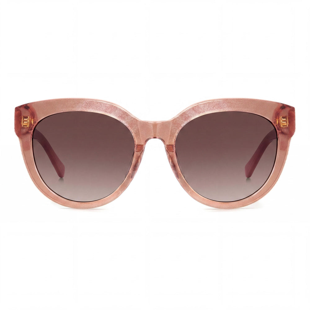 Gafas de sol de mujer kate spade new york BREA/F/S de ojo de gato, con montura de acetato rosa y marrón, lentes UV marrones degradadas de 54 mm