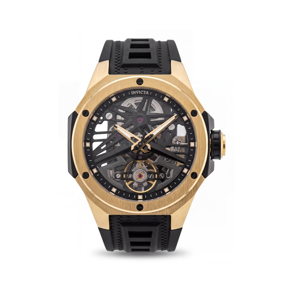 Invicta Celestial 69538 Unisex Mechanical Watch, Gold Dial, Stainless Steel, Rubber Strap, 43mm, Photo 1