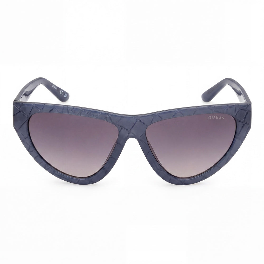 GUESS Modern Women's Light Blue Plastic Cat Eye Frame UV Protection Polycarbonate Gradient Smoke Sunglasses