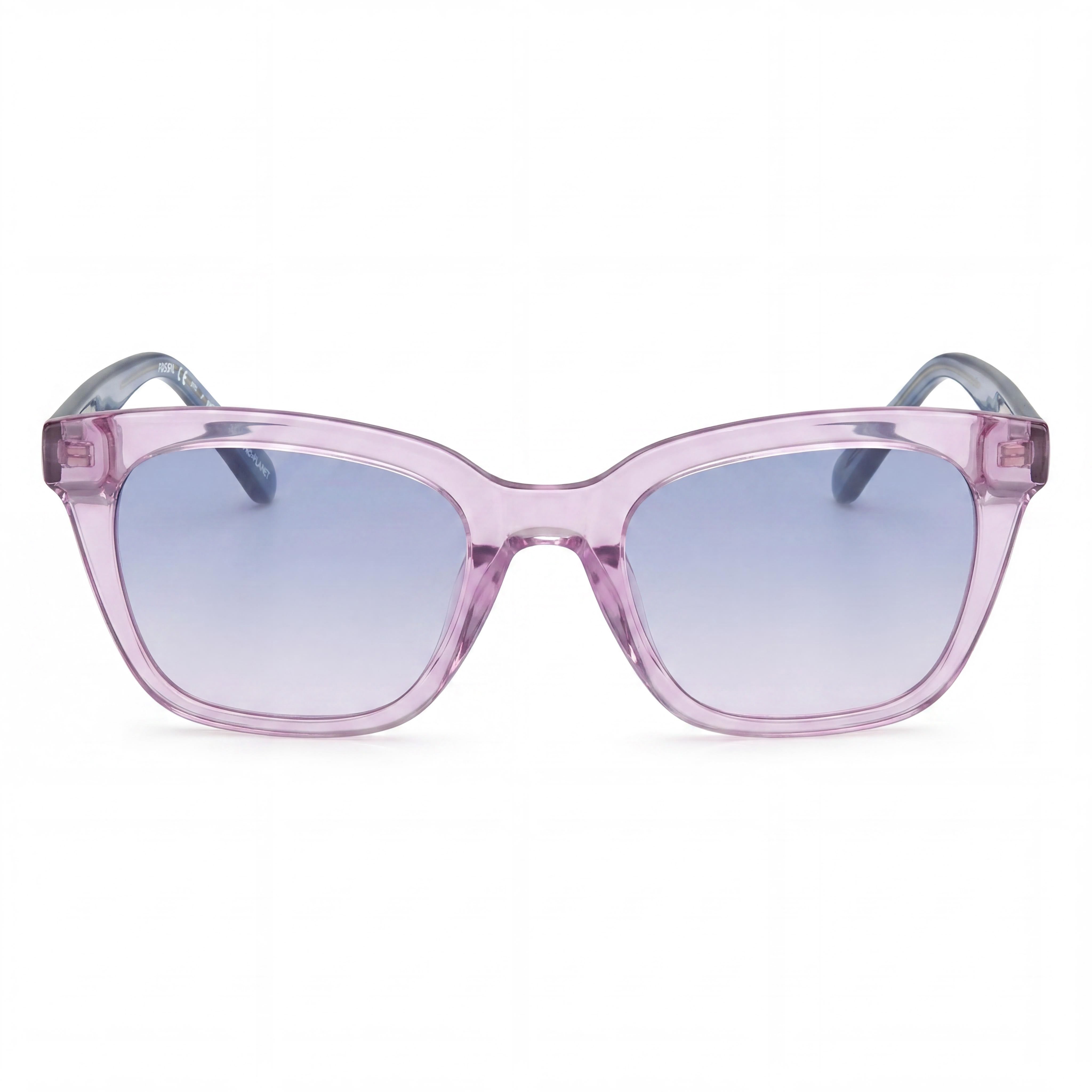 Gafas de sol Fossil casuales para mujer, de poliamida ecológica color lila con protección UV y lentes dobles degradadas en azul y melocotón de 51 mm, Photo 2