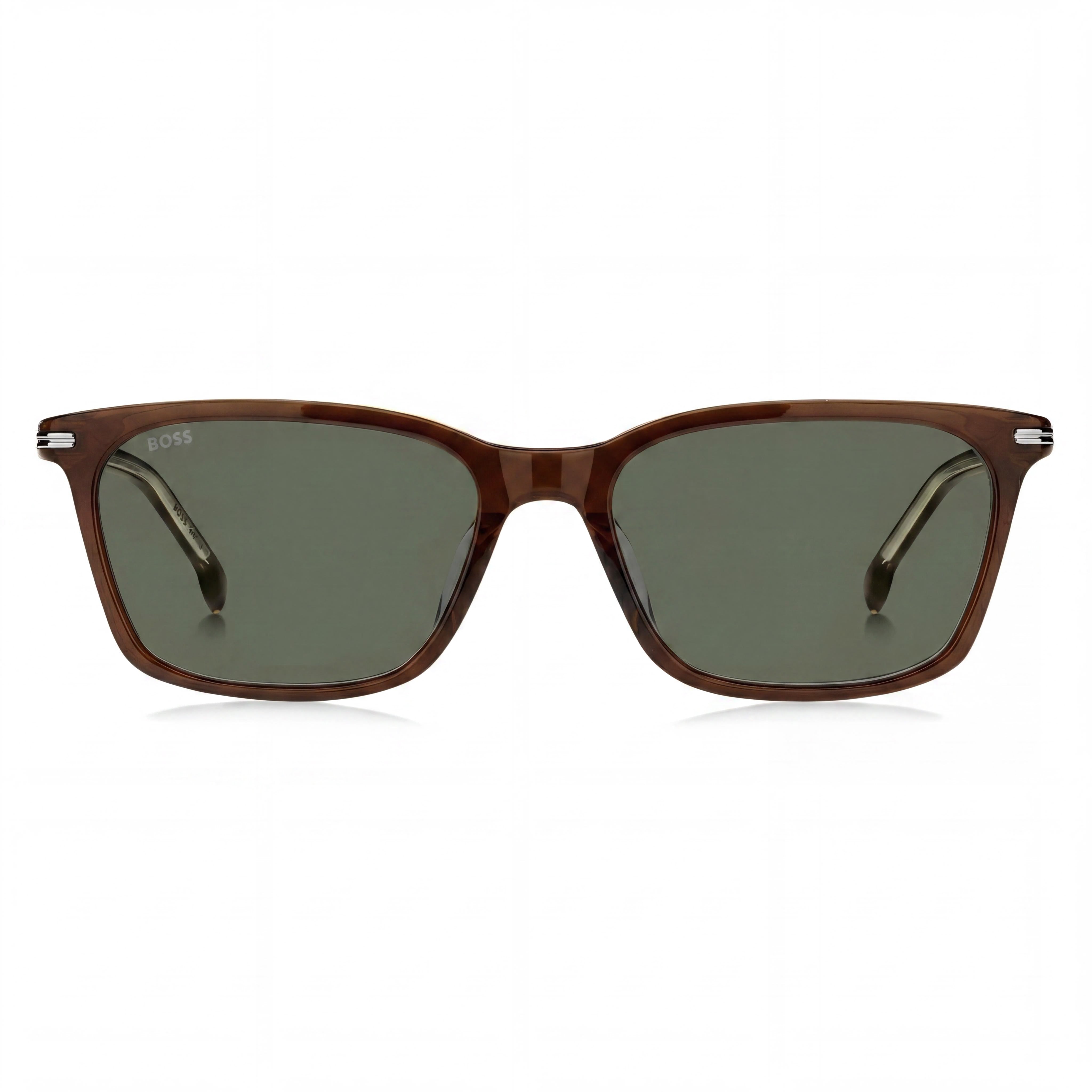 Hugo Boss ADULTO Boss 1669/F/Sk Gafas de Sol de Hombre de Eco Acetato con Montura Marrón y Lentes Verdes con 100% Protección UV 56-18-145, Photo 2