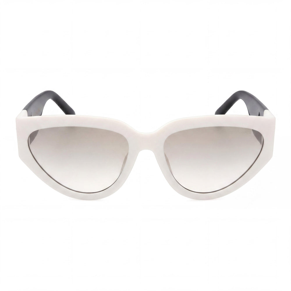 Marc Jacobs Gafas de sol de plástico blanco y negro para mujer, protección UV, no polarizadas, 57 mm de ancho de lente