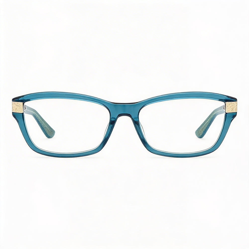Guess Women's Modern Plastic Frame Eyeglasses in Bright Turquoise with Clear Lenses 54-16-140