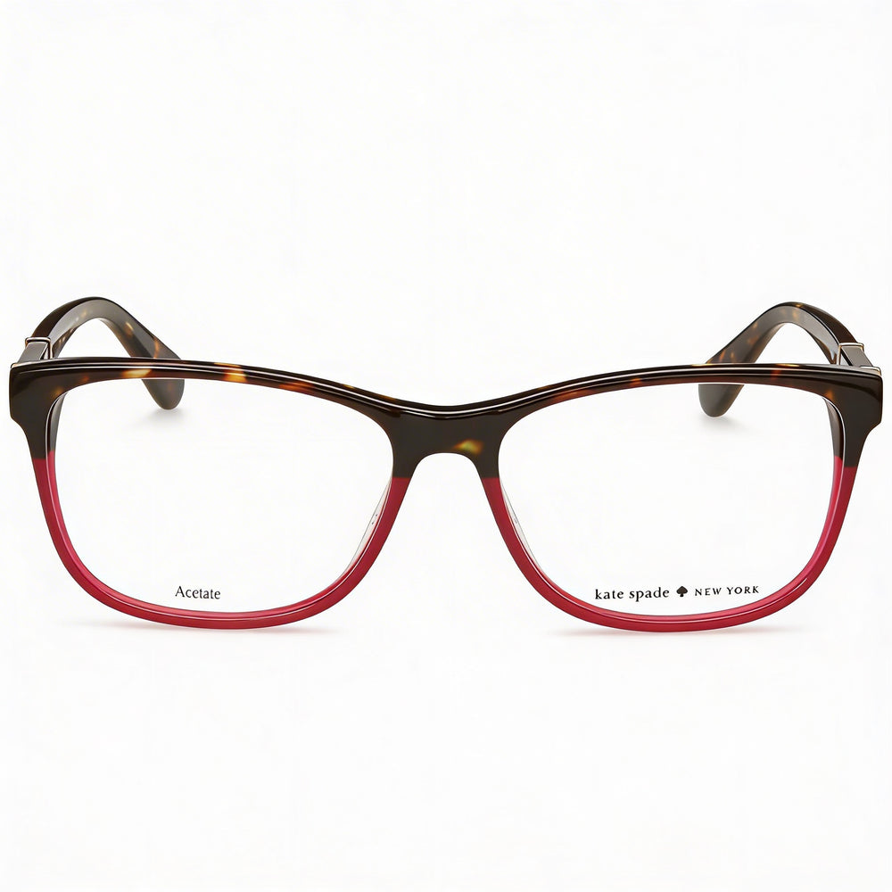 Gafas de sol Kate Spade New York Myrna para mujer, de plástico, con montura completa y rectangulares, color burdeos Habana, talla 53-15-140