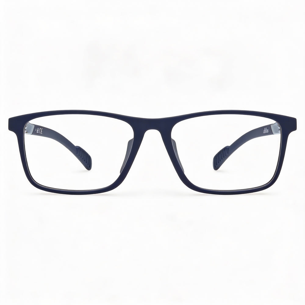Gafas adidas rectangulares azul mate inyectadas para hombre, lentes graduadas, 54-16-140