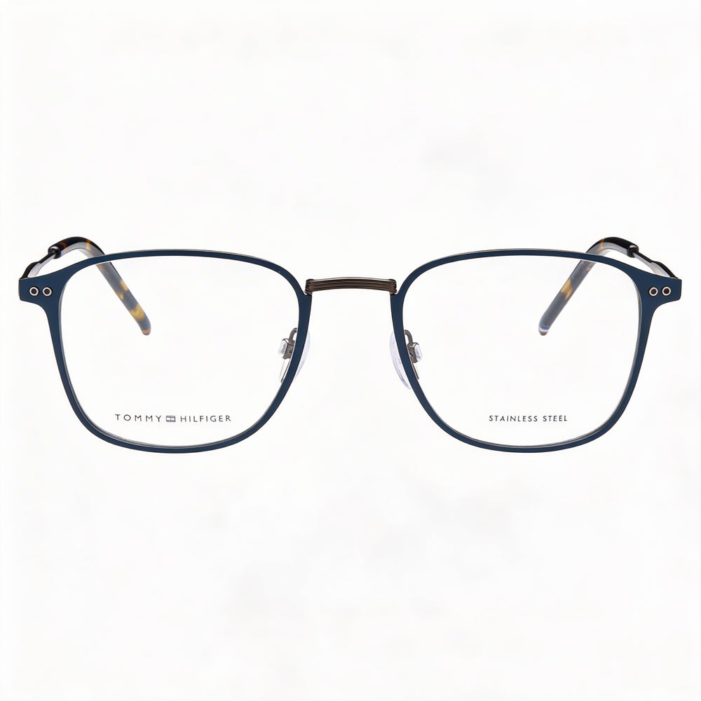 Gafas Tommy Hilfiger Unisex Modernas de Acero de Aleación Azul Mate de 52 mm