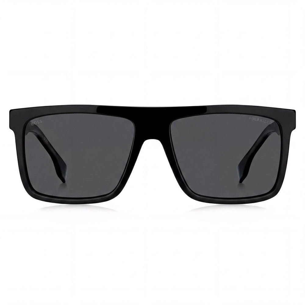 Hugo Boss 1440/S Unisex Square Acetate Black Grey Frame Gray Gradient Polarized UV Protection Sunglasses 59-17-150