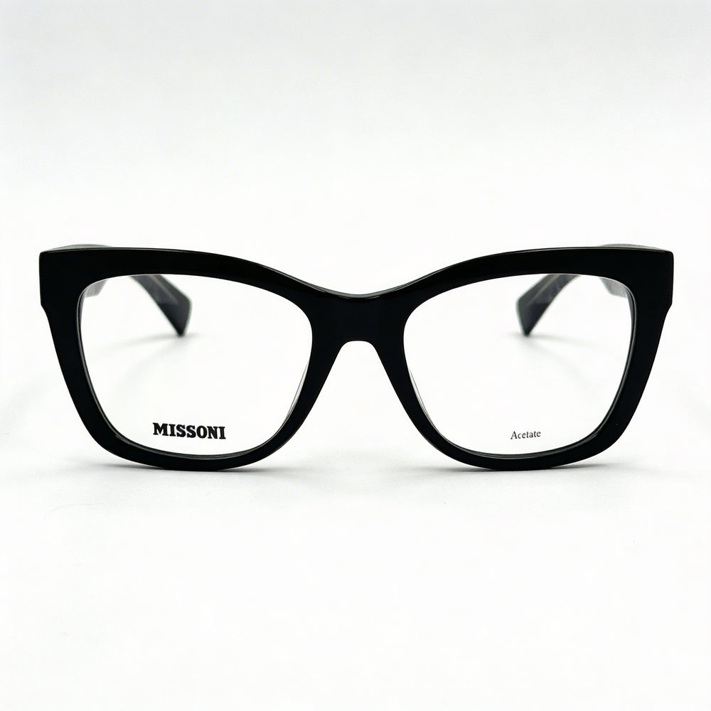Gafas Missoni Casual para Mujer, Acetato Negro, Tamaño del Armazón 53mm Lente, 19mm Puente, 140mm Patilla