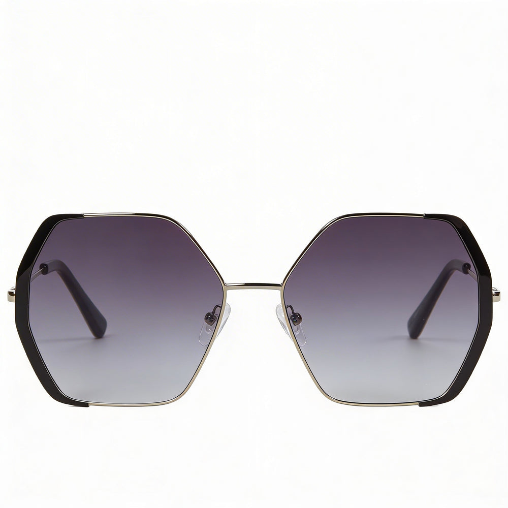 GUESS GF0387 Women's Clear Shiny Light Nickeltin Plastic Frame Gradient Smoke Lens UV Protection Sunglasses 57mm