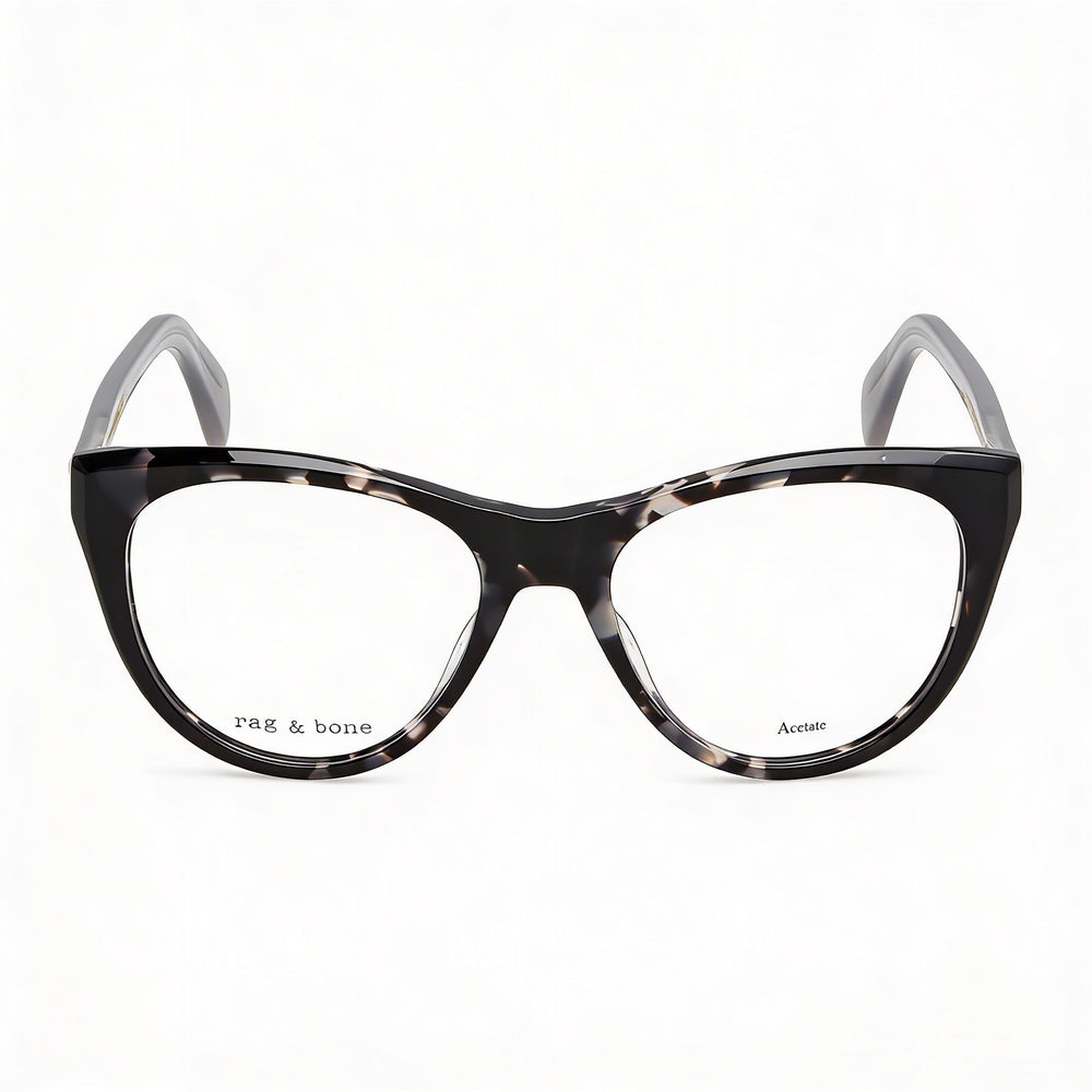 Gafas de sol de acetato modernas para mujer Rag & Bone con montura Habana Gris y lentes de policarbonato, ancho de lente de 51 mm