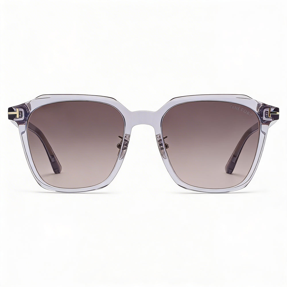 Tom Ford Classic Unisex Sunglasses with Transparent Grey Plastic Frame, Grey Lenses, 100% UV Protection 54mm