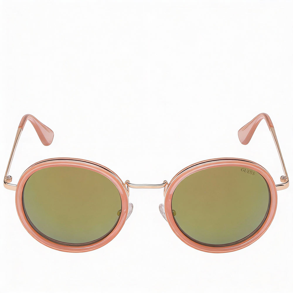 GUESS Gf0303 Women's Metal Frame Pink Bordeaux Mirror Gradient Lenses 100% UV Protection Sunglasses 49mm