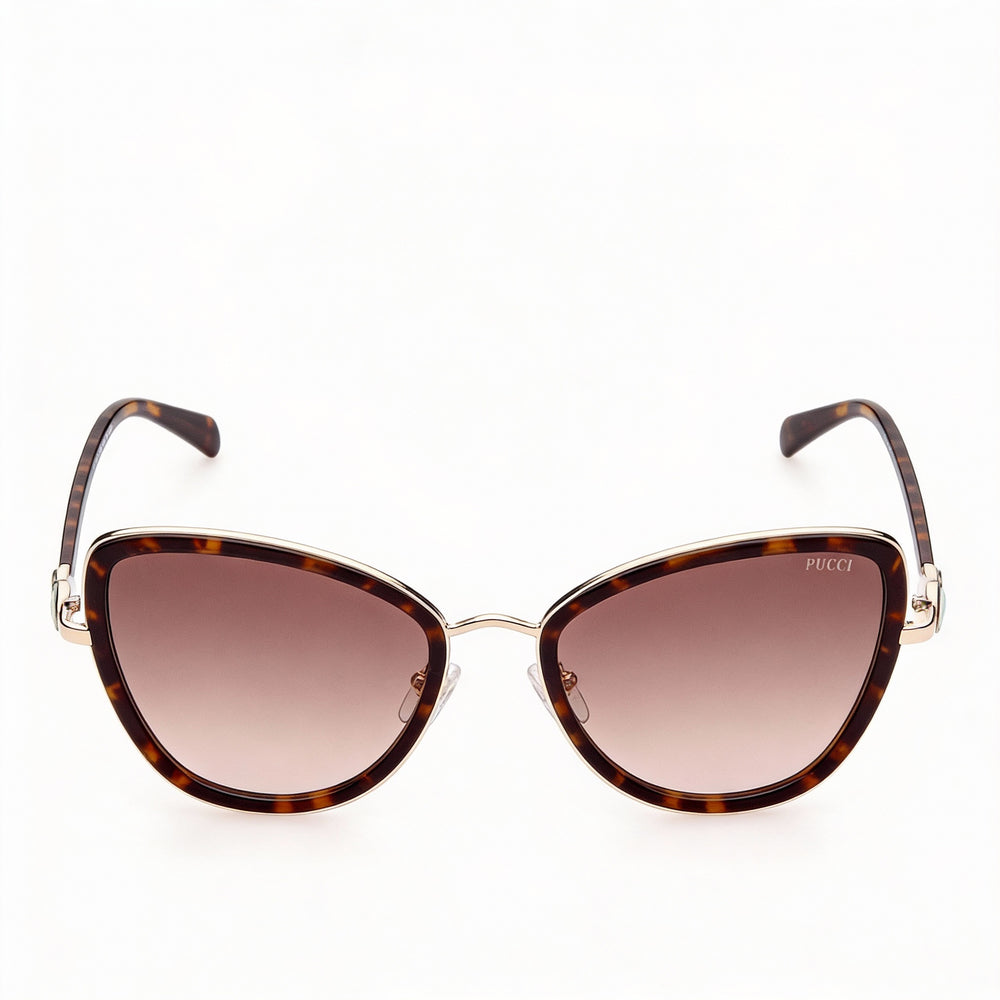 Emilio Pucci Modern Women's Metal Frame Polycarbonate Non-Polarized Sunglasses Size 57-57-140mm