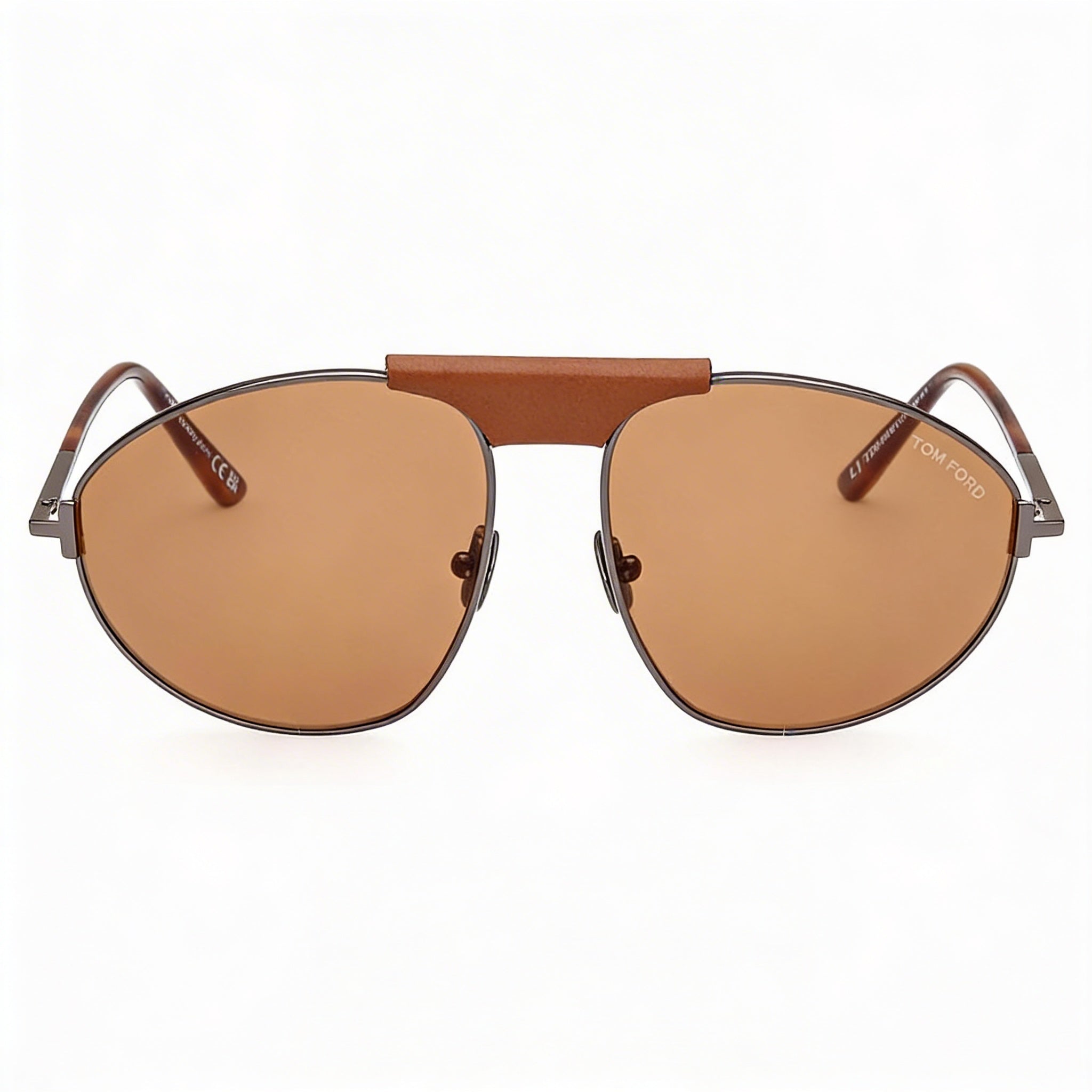 Tom Ford Ken Ft 1095 Men's Sunglasses with Brown Shiny Ruthenium Metal Frame and Brown Lenses 60mm, Photo 2