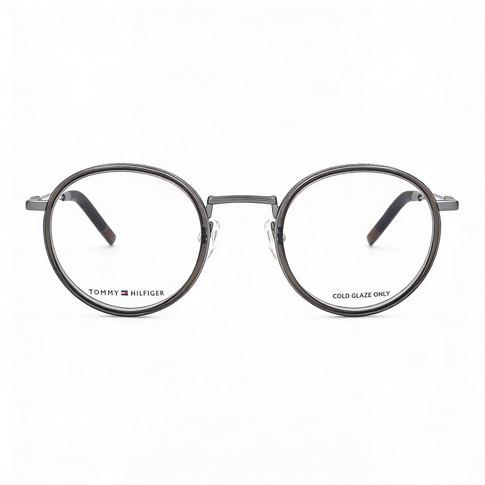 Tommy Hilfiger TH 1815 Montura para gafas ópticas de estilo clásico para hombre, metal oliva, 49 mm de ancho de lente