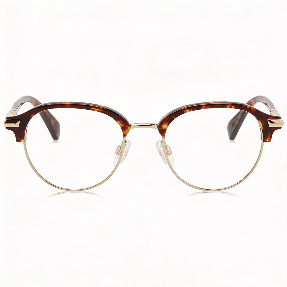 Gafas de sol modernas Rag & Bone para hombre con montura de acero de aleación y lentes color Habana no polarizadas, 48 ​​mm