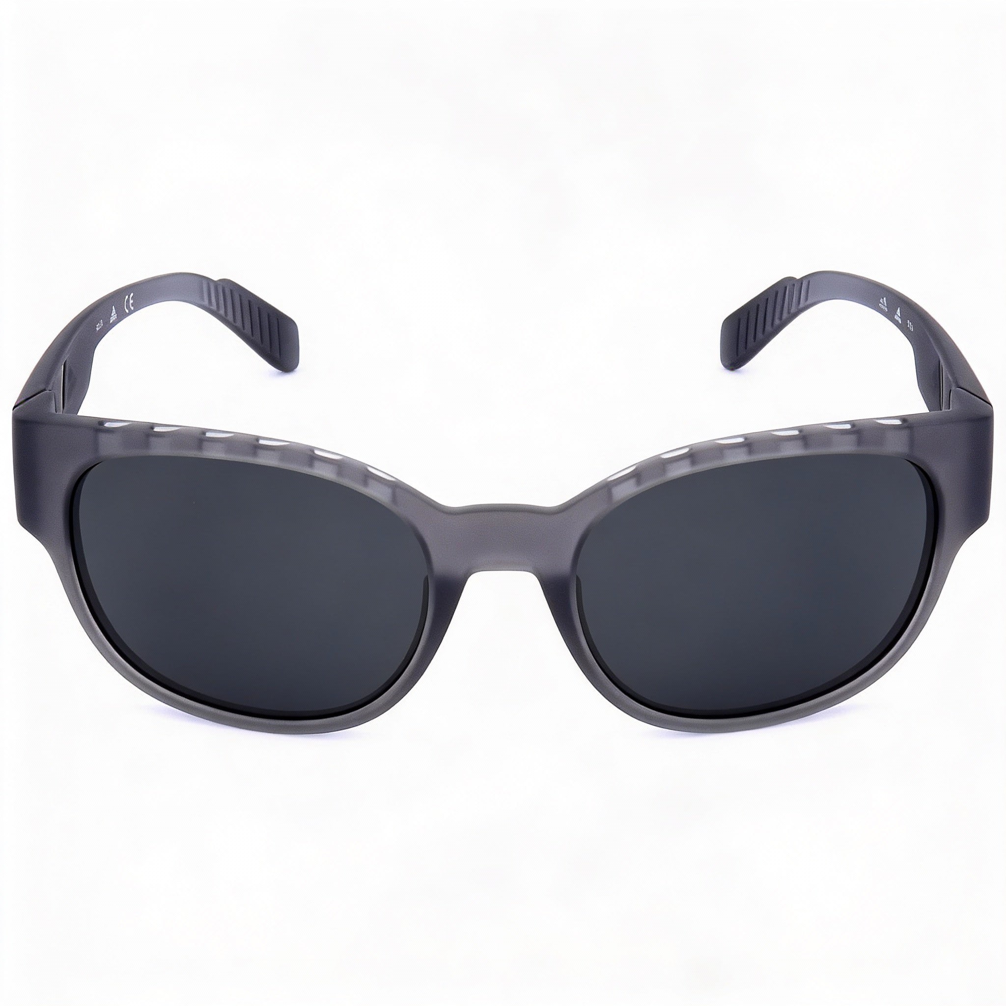Gafas de sol unisex adidas Casual, montura de plástico gris, lentes ahumadas no polarizadas de 55 mm con protección UV