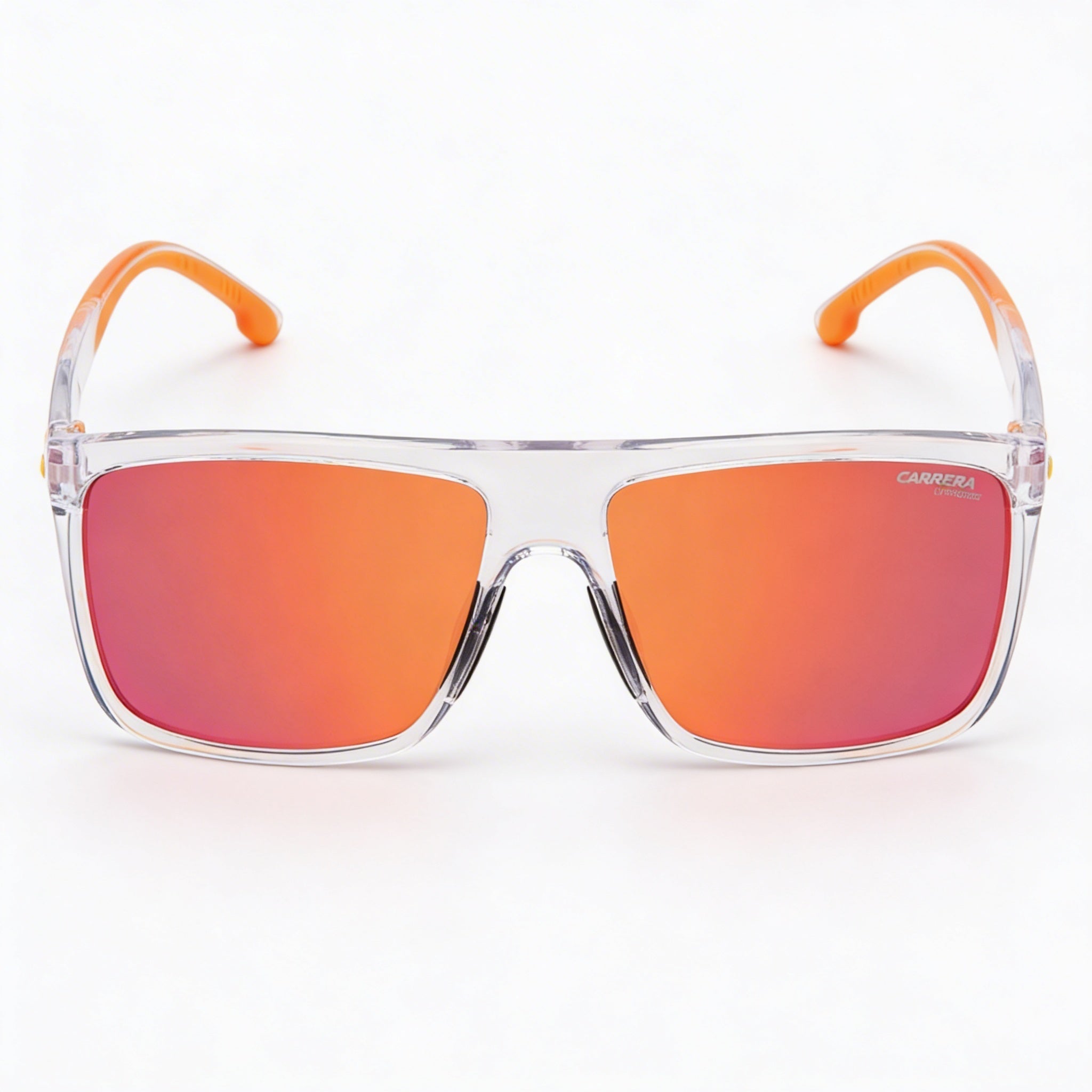 Carrera Modern Unisex Rectangle Transparent White Polyamide Frame Sunglasses with Crystal Lenses, UV Protection 58-16-145mm, Photo 2